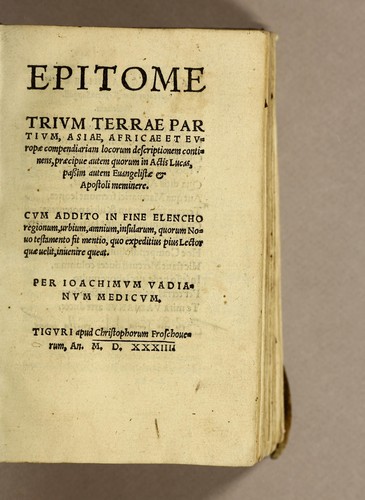 Epitome trium terrae partium, Asiae, Africae et Europæ