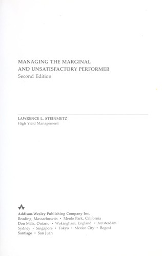 Managing themarginal and unsatisfactory performer