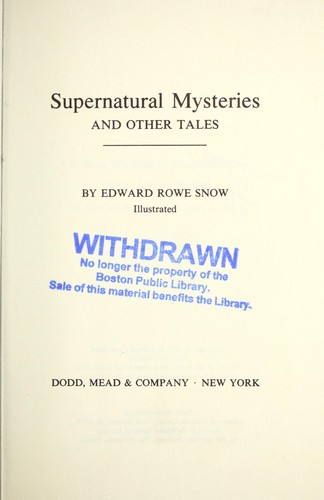 Supernatural mysteries and other tales