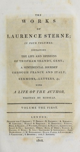 The works of Laurence Sterne, in four volumes
