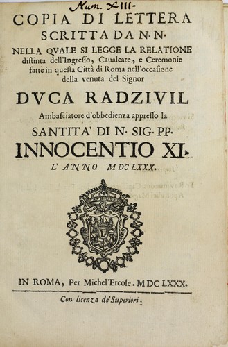 Copia di lettera scritta da N.N.