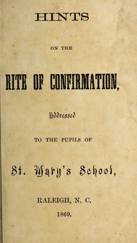 Hints on the rite of confirmation