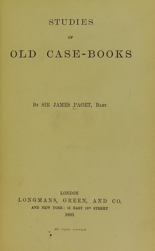 Studies of old case-books