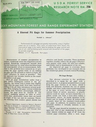 A sleeved opit gage for summer precipitation