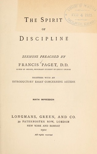 The spirit of discipline