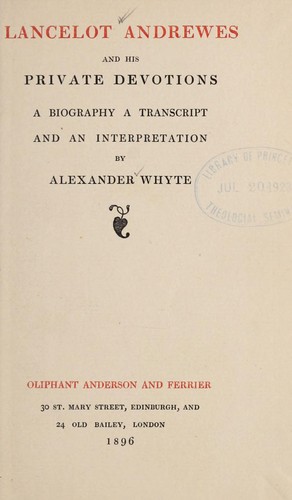 Lancelot Andrewes and his private devotions