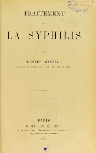 Traitement de la syphilis