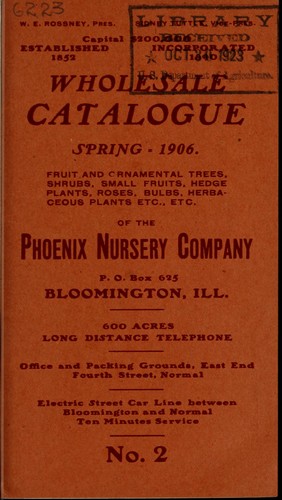 Wholesale catalogue of fruit and ornamental trees, shrubs, small fruits, hedge plants, roses, bulbs, herbaceous plants, etc. etc