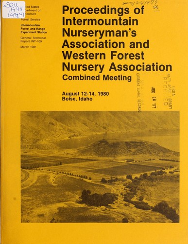 Proceedings of Intermountan Nurseryman's Association and Western Forest Nursery Association