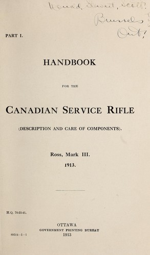 Handbook for the Canadian service rifle