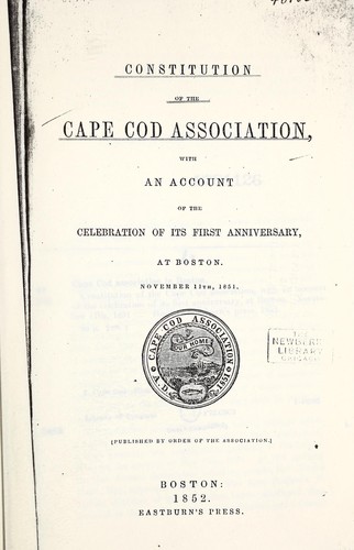 Constitution of the Cape Cod Association