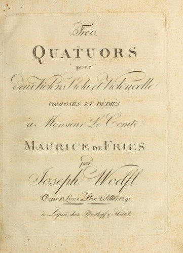 Trois quatuors pour deux violons, viola et violoncelle, oeuv. 10