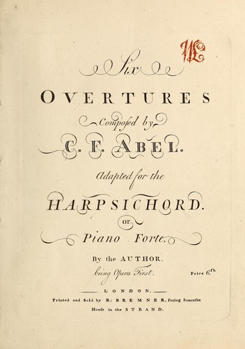 Six overtures, adapted for the harpsichord or piano forte by the author