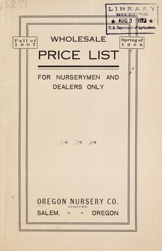 Wholesale price list