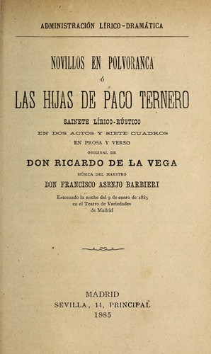 Novillos en Polvoranca, o, Las hijas de Paco Ternero