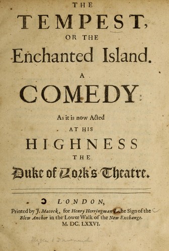 The tempest, or, The enchanted island