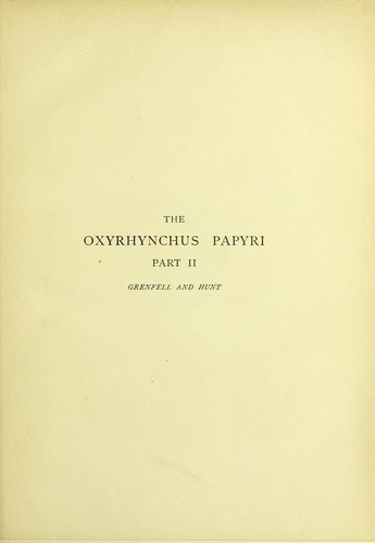 The Oxyrhynchus papyri