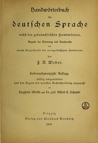 Handwo rterbuch der deutschen sprache