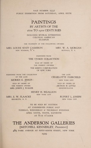 Paintings by artists of the 16th to 19th centuries