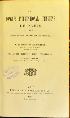 Le Congr©·s international d'hygi©·ne de Paris, 1889 : discours prononc©♭ ©  la s©♭ance g©♭n©♭rale d'ouverture