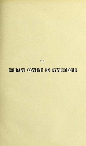 Le courant continu en gyn©♭cologie