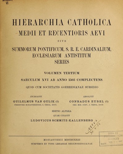 Hierarchia catholica medii aevi