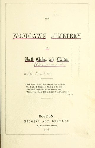 The Woodlawn cemetery in North Chelsea and Malden