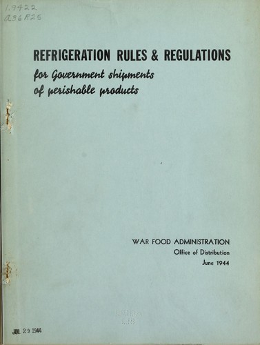 Refrigeration rules & regulations for government shipments of perishable products