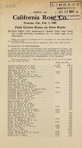 Revised [price] list