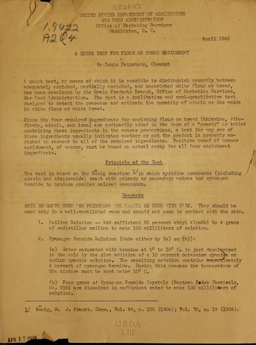 A quick test for flour or bread enrichment