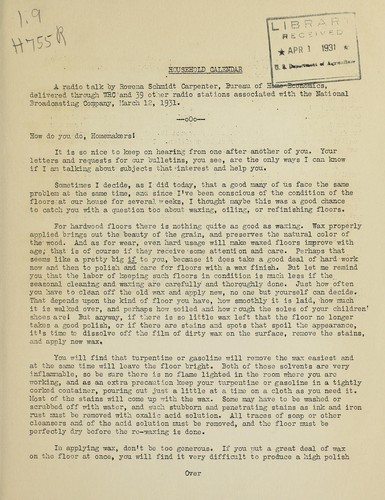 [Waxing, oiling and refinishing floors]