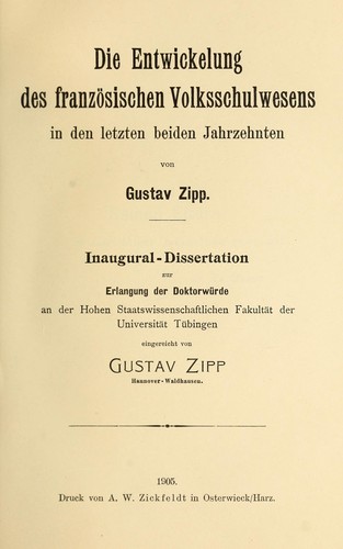 Die Entwickelung des französischen Volksschulwesens in den letzten beiden Jahrzehnten