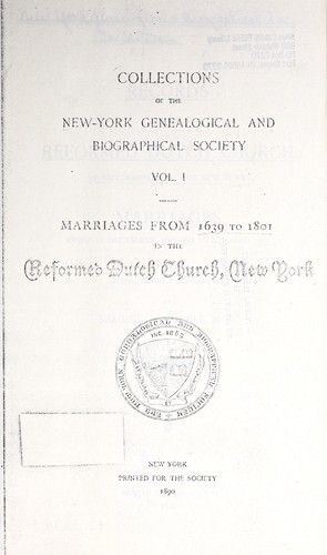 Records of the Reformed Dutch Church in New Amsterdam and New York