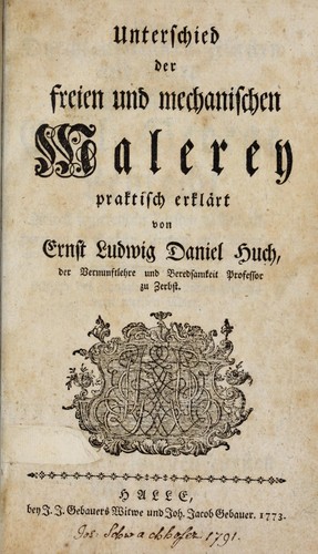 Unterschied der freien und mechanischen Malerey praktisch erklärt