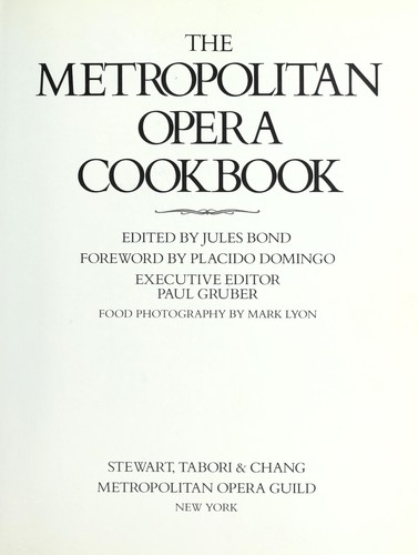 The Metropolitan Opera cookbook