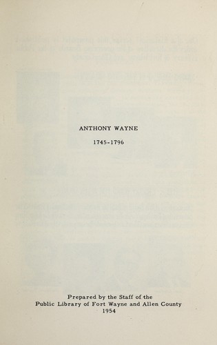 Anthony Wayne, 1745-1796