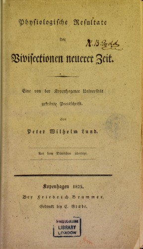 Physiologische Resultate der Vivisectionen neuerer Zeit