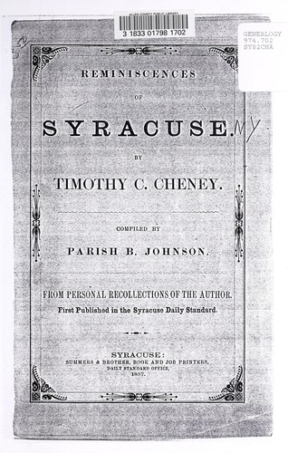 Reminiscences of Syracuse