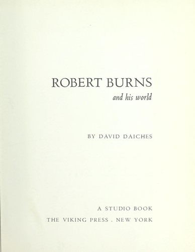Robert Burns and his world.
