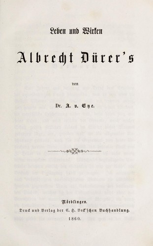 Leben und wirken Albrecht DÃ¼rer's