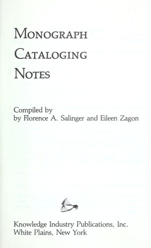 Monograph cataloging notes