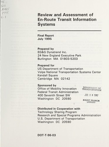 Review and assessment of en-route transit information systems