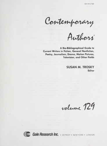 Contemporary authors. v.129