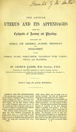 The uterus and its appendages