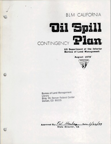 BLM California oil spill contingency plan