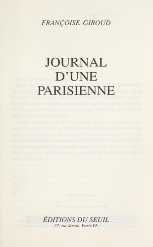 Journal d'une Parisienne