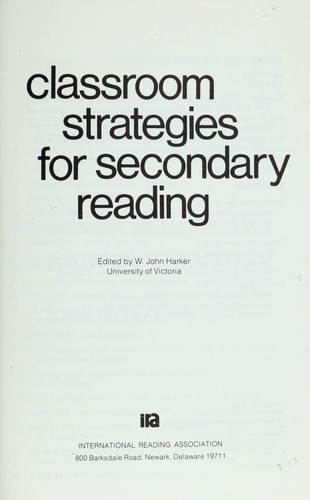 Classroom strategies for secondary reading