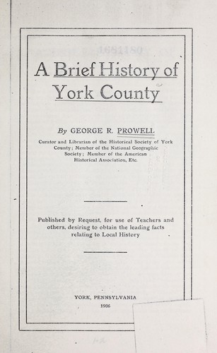 Brief history of York County