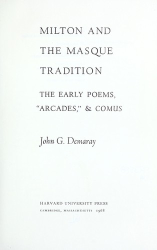 Milton and the masque tradition