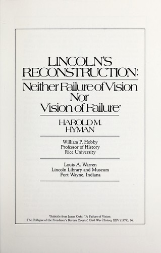 Lincoln's reconstruction